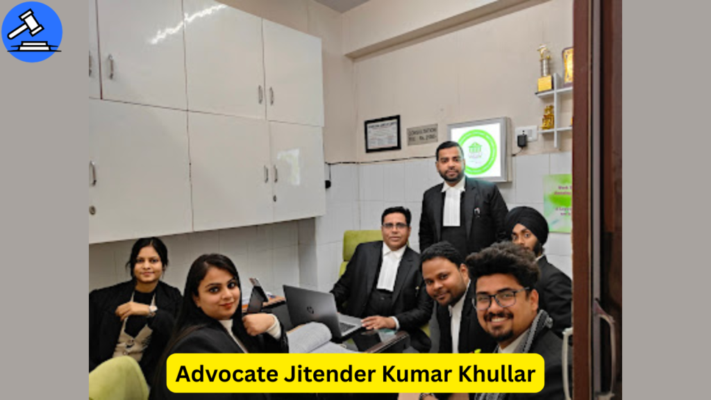 Advocate Jitender Kumar Khullar with his legal team at his Karkardooma Court office – Best Property Lawyers in Delhi