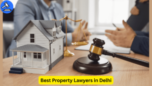 Model house, gavel, and legal scale on a lawyer's desk during consultation – Best Property Lawyers in Delhi