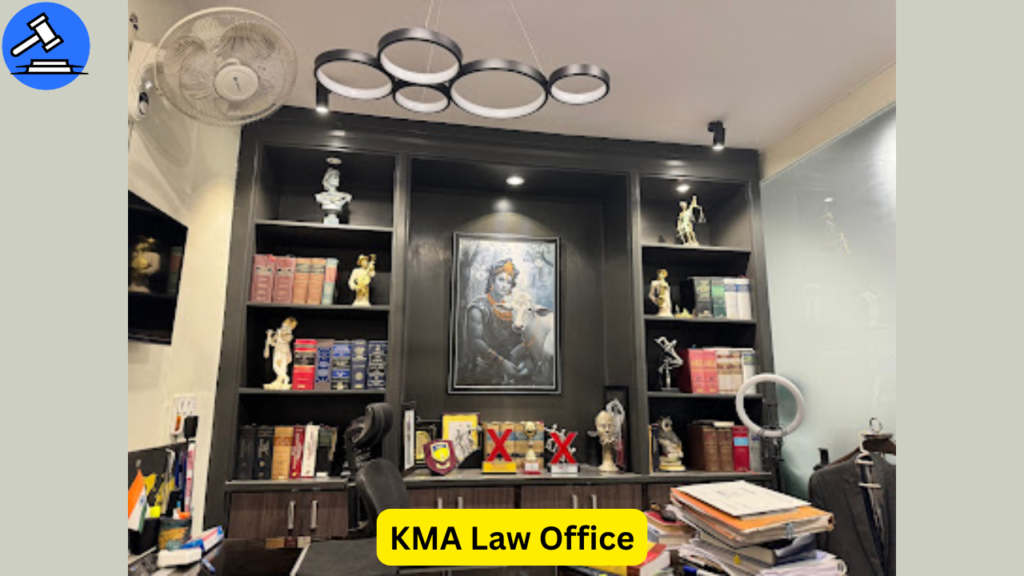 Interior view of KMA Law Office in West Patel Nagar, showcasing the legal chamber setup of one of the Best Property Lawyers in Delhi.