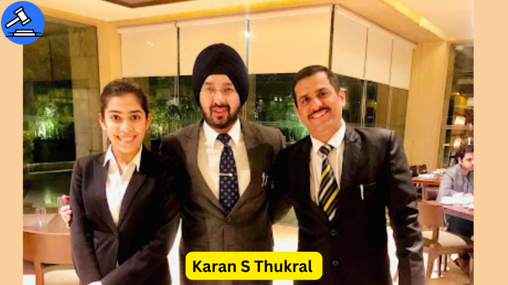 Team of Karan S Thukral, a reputed property lawyer in Delhi, posing in formal attire at a professional setting, known for handling NRI property and legal matters.